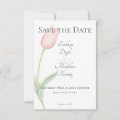 Roze Tulp Solo Bruiloft Save The Date (Voorkant)