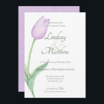 Roze Tulp Solo Paarse Modern Kaart<br><div class="desc">Direct ontwerp van klant</div>