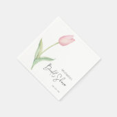 Roze Tulp Solo Vrijgezellenfeest Cocktail Servet (Hoek)