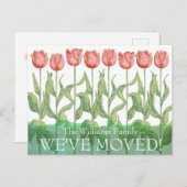Roze Tulp Spring Bloem Bewegend Briefkaart (Voorkant / Achterkant)