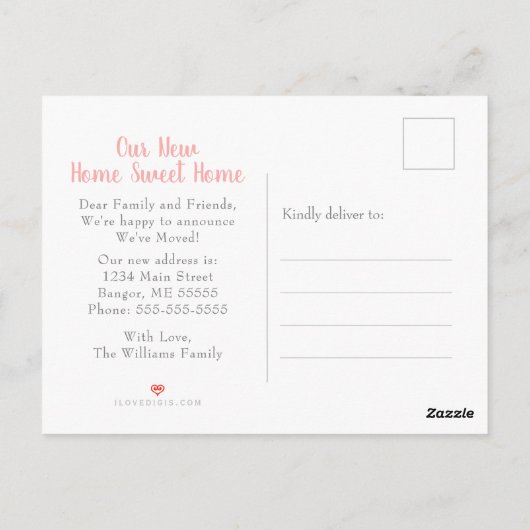 Roze Tulp Spring Bloem Bewegend Briefkaart (Achterkant)