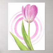  roze Tulp Spring Elegant flower art Poster (Voorkant)