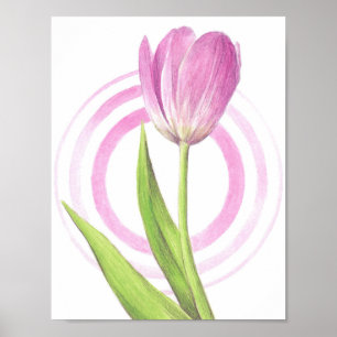roze Tulp Spring Elegant flower art Poster