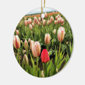 Roze tulp staat klaar keramisch ornament (Links)