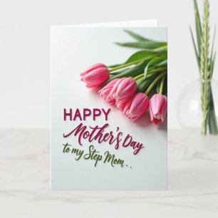 Roze Tulp Stiefmoeder Dag Kaart