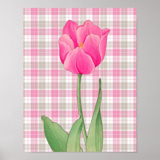 Roze Tulp  stijl Graphic Art Poster (Voorkant)