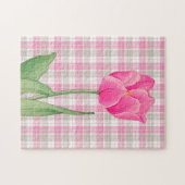 Roze Tulp  Stijl Graphic Art Puzzel Legpuzzel (Horizontaal)