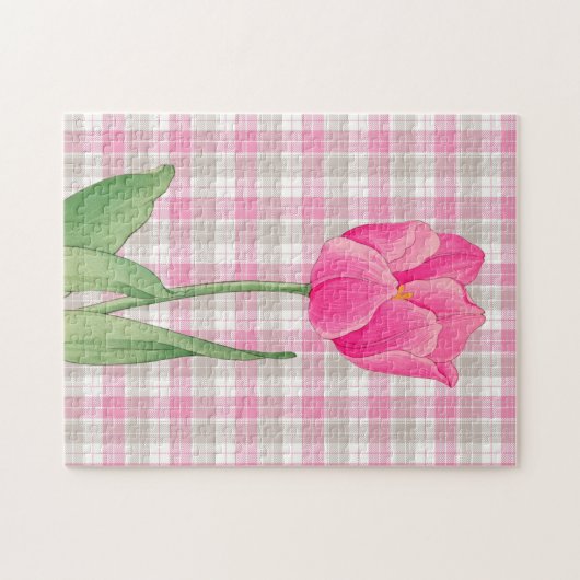 Roze Tulp  Stijl Graphic Art Puzzel Legpuzzel (Horizontaal)