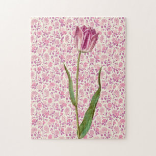 Roze Tulp  Stijl Kunst Puzzel