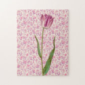 Roze Tulp  Stijl Kunst Puzzel Legpuzzel (Verticaal)