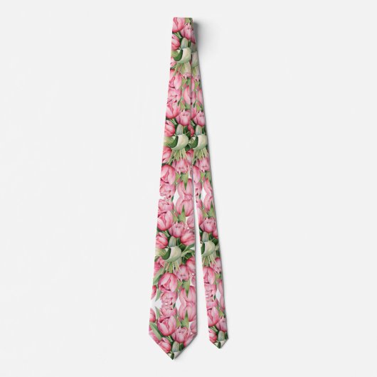 Roze tulp Stropdas (Voorkant)