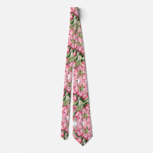 Roze tulp Stropdas (Achterkant)