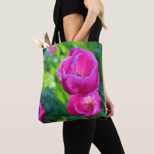 Roze tulp tote bag