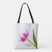 Roze tulp tote bag (Achterkant)