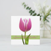 Roze Tulp Trouw Save the Date Aankondiging (Staand voorkant)