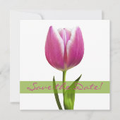 Roze Tulp Trouw Save the Date Aankondiging (Voorkant)