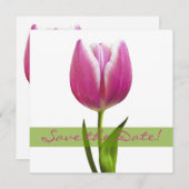 Roze Tulp Trouwkaart Save the Date Aankondiging (Voorkant / Achterkant)
