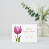 Roze Tulp Trouwreceptie Kaart (Staand voorkant)