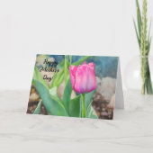 Roze Tulp Tuin Kunst Moederdag Kaart (Voorkant)