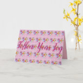 Roze Tulp tulpen Aquarel Bloemen Kaart (Gele Bloem)