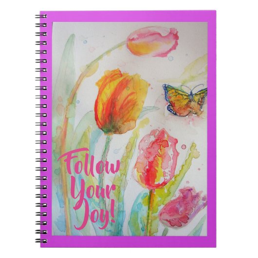 Roze Tulp Tulpen Bloem Notebook Notitieboek (Voorkant)
