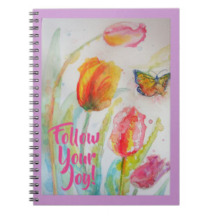 Roze Tulp Tulpen Bloem Notebook Notitieboek