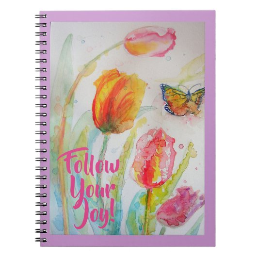 Roze Tulp Tulpen Bloem Notebook Notitieboek (Voorkant)