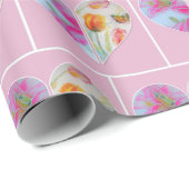 Roze Tulp Tulpen bloemig Aquarel Inpakpapier (Rol Hoek)