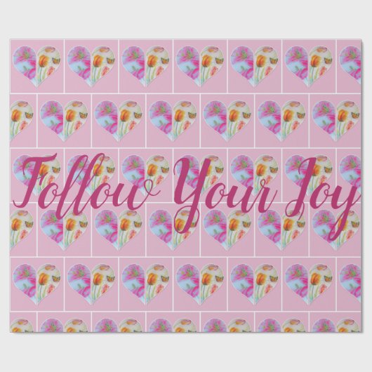 Roze Tulp Tulpen bloemschildering Waterverf Inpakp Cadeaupapier (Vlak)