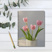 Roze Tulp Vaas Realisme Schilderij Notitieboek