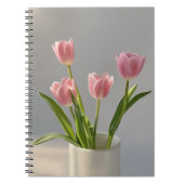 Roze Tulp Vaas Realisme Schilderij Notitieboek (Voorkant)