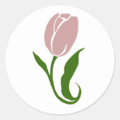 Roze Tulp ventilator Ronde Sticker (Voorkant)