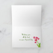 Roze Tulp Verjaardag Kaart voor Step Sister (Binnen)