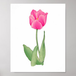 Roze tulp, vintage Japanse kunst 12 x 1`6 Poster