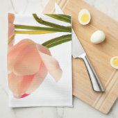 Roze Tulp Vloerklep Tulpen White Floral Flower Theedoek (Quarter Fold)