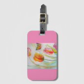 Roze Tulp Waterverf Bagage Label (Voorkant (verticaal))