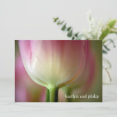 Roze tulp ・ Weddenschap Kaart (Staand voorkant)