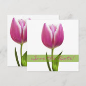 Roze Tulp Wedding Save the Date Announding (Voorkant / Achterkant)