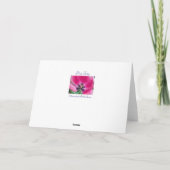 Roze Tulp Wenskaart Kaart (Achterkant)