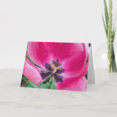 Roze Tulp Wenskaart Kaart (Voorkant)