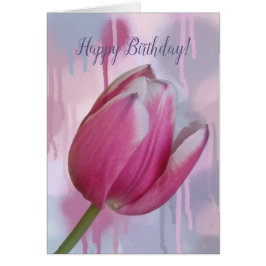 Roze tulpafdruppelachtergrond en aangepaste tekst