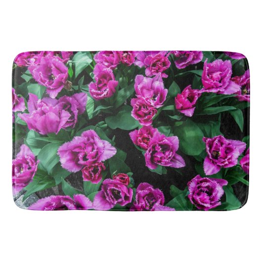 Roze tulpbloemen badmat (Voorkant)