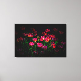 Roze tulpbloemen canvas afdruk