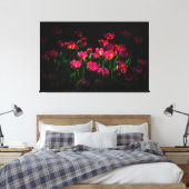 Roze tulpbloemen canvas afdruk (Insitu (Slaapkamer))