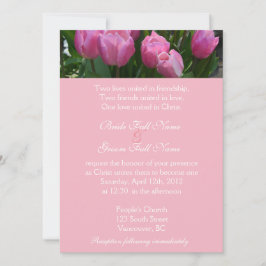  roze tulpbloemen Christelijke bruiloft Kaart