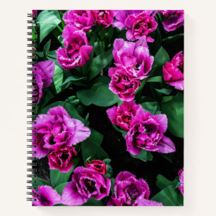 Roze tulpbloemen notitieboek