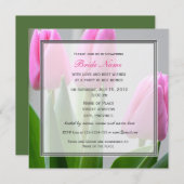 Roze tulpbloemen omkopen alle doucheuitnodigingen. kaart (Voorkant / Achterkant)