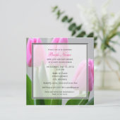 Roze tulpbloemen omkopen alle doucheuitnodigingen. kaart (Staand voorkant)