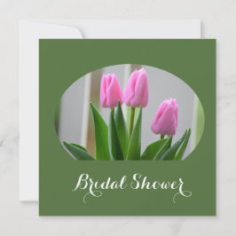 Roze tulpbloemen omkopen alle doucheuitnodigingen. kaart