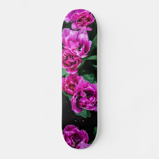 Roze tulpbloemen persoonlijk skateboard (Voorkant)